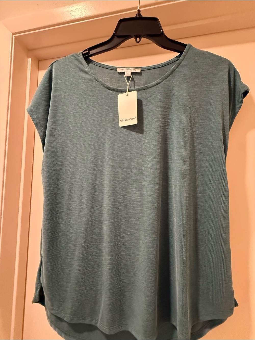 Green Envelope Teal Short-Sleeve Scoop Neck Tee